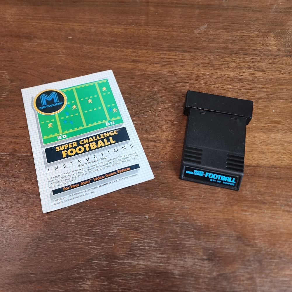 Atari 2600 Super Challenge Football Game & Manual